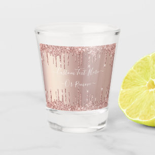 Verre A Shot Parties scintillant rose Gold Blush Éclats Texte