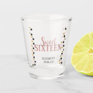Verre A Shot Parties scintillant Rose Gold Sweet 16 points