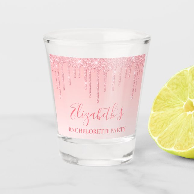 Verre A Shot Parties scintillant rose vierge moderne Bacheloret (Devant)
