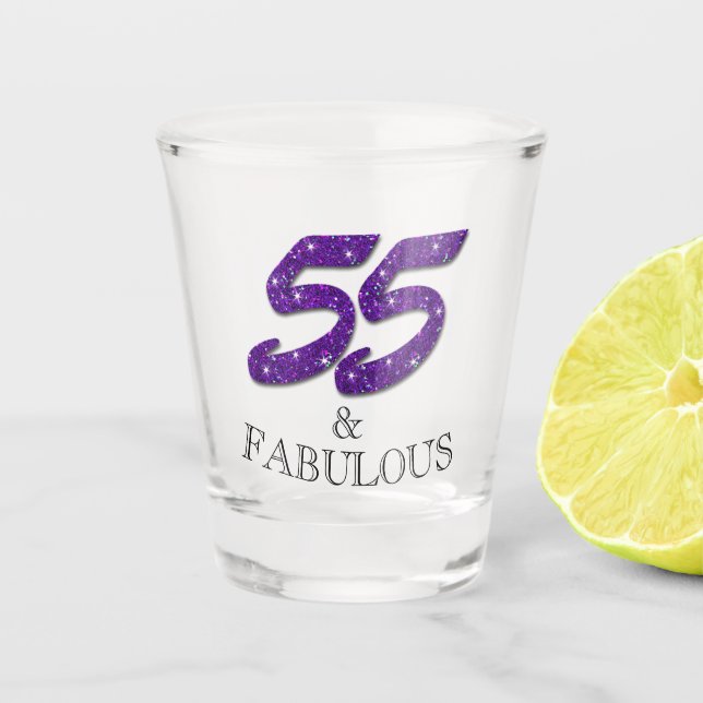 Verre A Shot Parties scintillantes pourpres de (Devant)