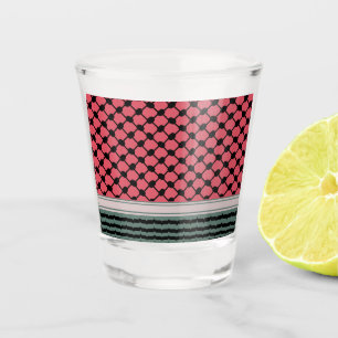 Verre A Shot Pastèque palestinienne Hatta Keffiyeh Kufiya Folk