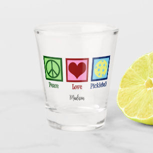 Verre A Shot Peace Love Pickleball Cute Personnalisé
