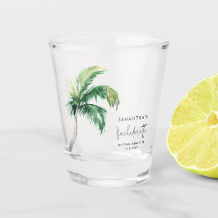 Verre A Shot Peinture à l'aquarelle d'un palmier personnalisée