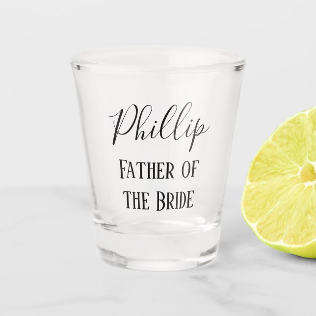Verre A Shot Père de la calligraphie de jeune mariée (Devant)