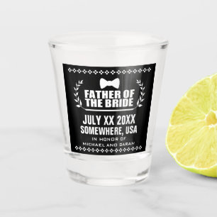 Verre A Shot Père fait sur commande de la jeune mariée