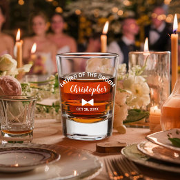 Verre A Shot Père Moderne du Marié Mariage Personnalisé