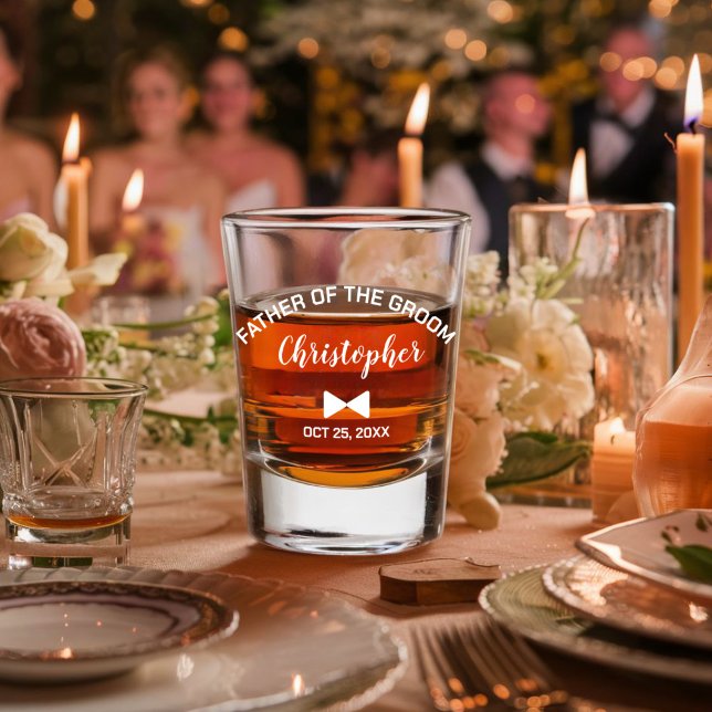 Verre A Shot Père Moderne du Marié Mariage Personnalisé (Créateur téléchargé)