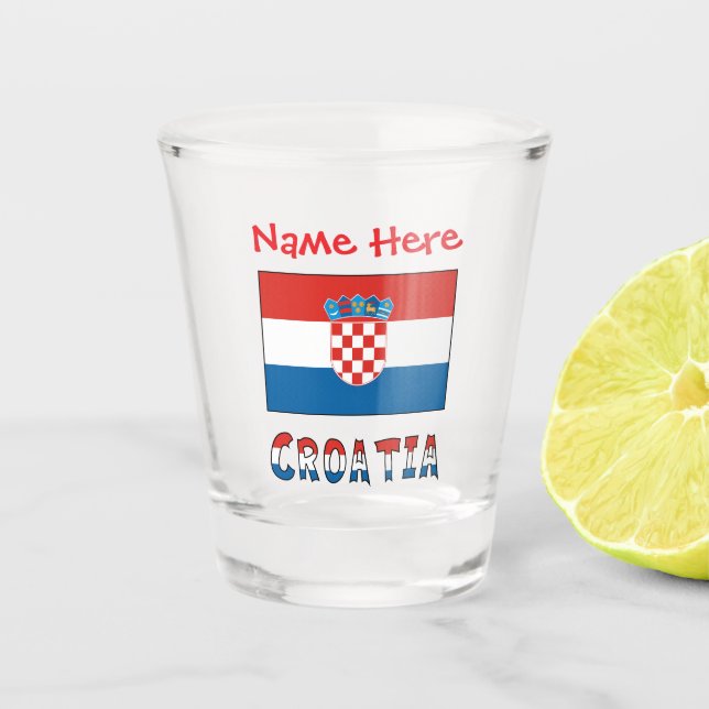 Verre A Shot Personalized Croatia Flag  (Devant)