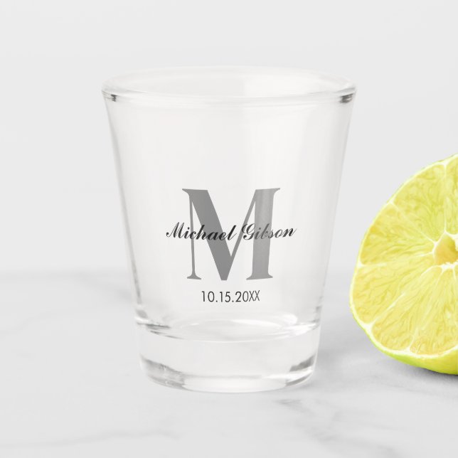 Verre A Shot Personalized Monogram & Name for Groomsmen (Devant)