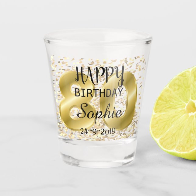 Verre A Shot Personnalisé 80e anniversaire (Devant)