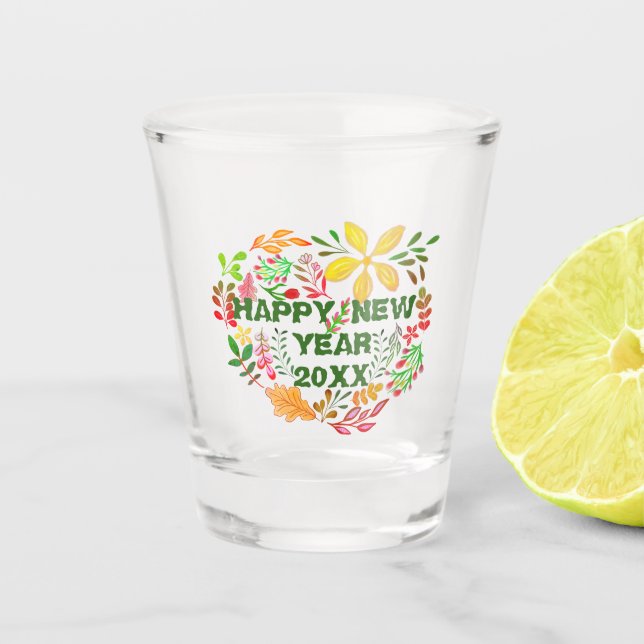VERRE A SHOT PERSONNALISÉ HEUREUX NOUVEL AN 20XX (Devant)