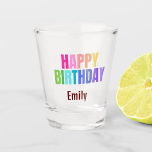 Verre A Shot Personnalisé Joyeux Anniversaire Grand-mère Photo 