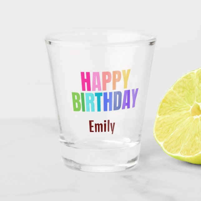 Verre A Shot Personnalisé Joyeux Anniversaire Grand-mère Photo  (Devant)