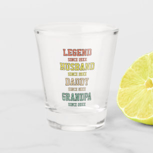 Verre A Shot Personnalisé Retro Legend Mari Daddy Grand-père