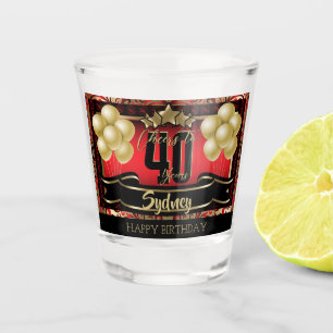 Verre A Shot Personnalisée Bonne fête d'anniversaire - Rouge