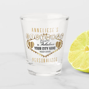 Verre A Shot Personnaliser Anniversaire - Vegas Style