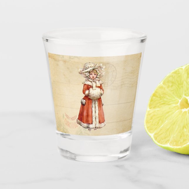 Verre A Shot Petit Caroleur victorien Noël personnalisé (Devant)