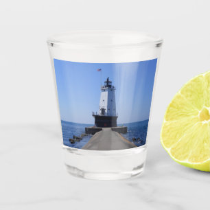 Verre A Shot Phare de North Pierhead, Ludington, MI
