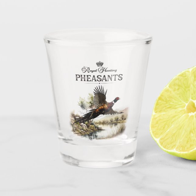 Verre A Shot Phéasants, Chasse royale (Devant)