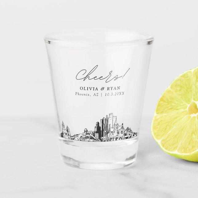 Verre A Shot Phoenix Wedding Favoriser Les Cheveux Personnalisé (Devant)
