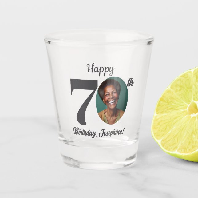Verre A Shot Photo d'anniversaire 70 ans gras (Devant)