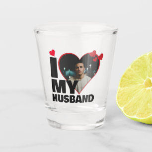Verre A Shot Photo de cœur personnalisé Je t'aime mon mari