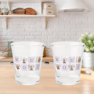 Verre A Shot Photo de collage moderne Meilleure mère Ever Purpl