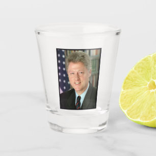 Verre A Shot Photo du président Bill Clinton à la Maison Blanch