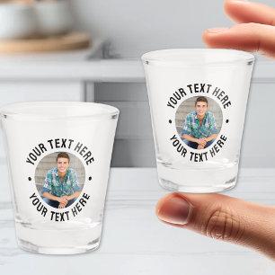 Verre A Shot Photo et texte personnalisés