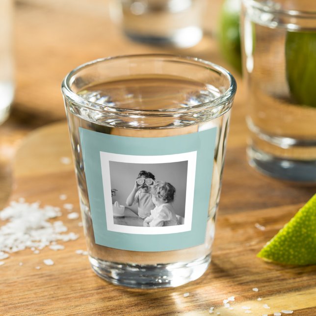 Verre A Shot Photo Famille Moderne Mint Simple Lovely Cadeau (Créateur téléchargé)
