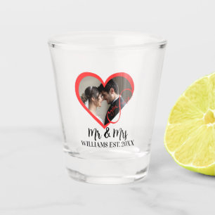Verre A Shot Photo moderne Mr & Mrs Newlysée Mariage personnali