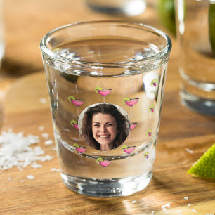 Verre A Shot Photo personnalisé visage & cocktail Rose person