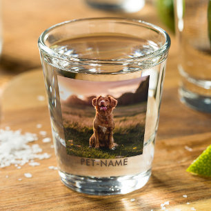 Verre A Shot Photo personnalisée avec le nom de votre chien