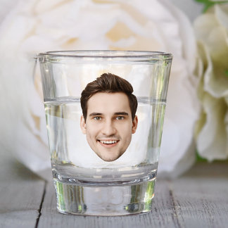 Verre A Shot Photo personnelle Visage Fun Anniversaire Photo