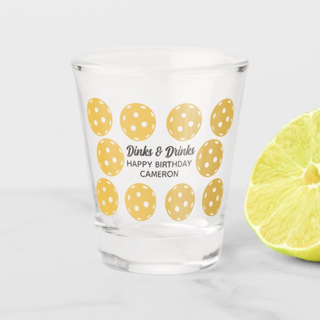 Verre A Shot Pickleball Party Dinks & Boissons Texte personnali (Devant)