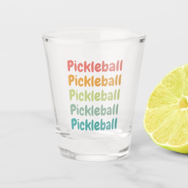Verre A Shot Pickleball Retro Pickleball Player (Devant)