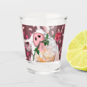 Verre A Shot Pig de Gentleman - Romantique - Amusant