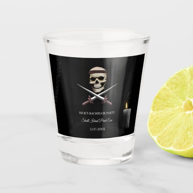 Verre A Shot Pirate Adventure Bash pour Bachelor/Anniversaire (Devant)
