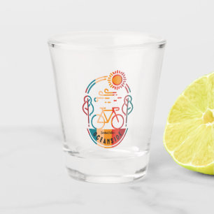 Verre A Shot Piste cyclable Retro Oceanside