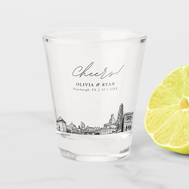 Verre A Shot Pittsburgh Wedding Favoriser Les Cheveux Personnal (Devant)