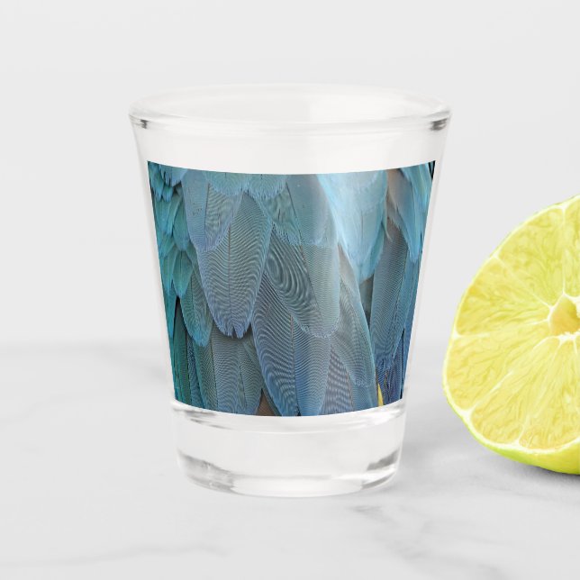 Verre A Shot Plumes bleues (Devant)