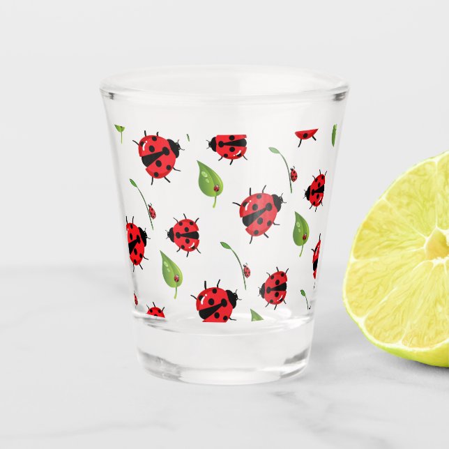 Verre A Shot Pneuka rouge mignon point Ladybug fleur été Fille (Devant)