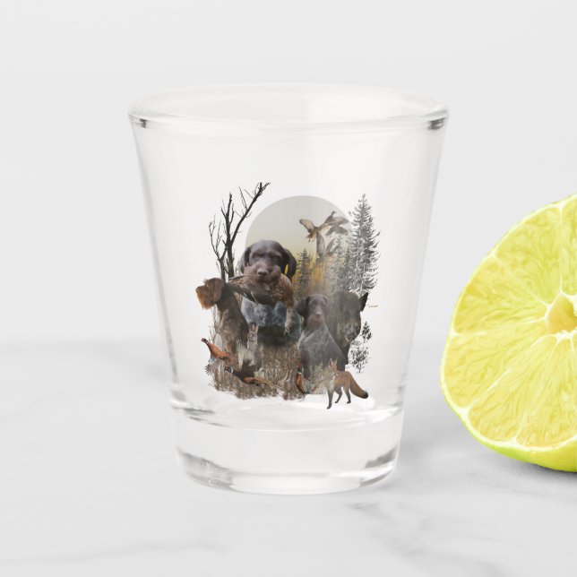 Verre A Shot Pointeur À poils durs allemand (Devant)