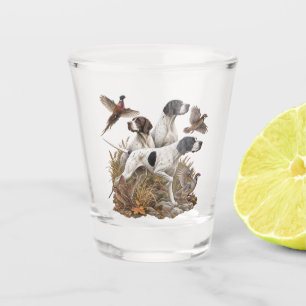 Verre A Shot Pointeur anglais, chasse aux oiseaux