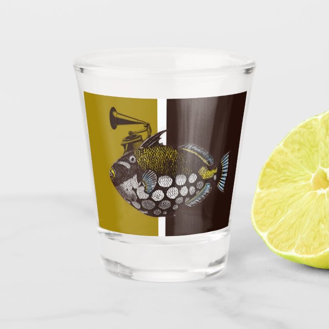 Verre A Shot Poisson Abstrait (Devant)
