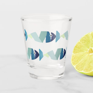 Verre A Shot Poisson bleu de natation Abstraite