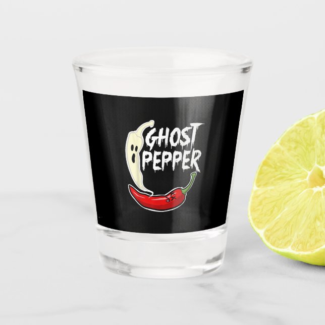 Verre A Shot Poivre Fantôme Drôle épicé Halloween Fantôme Peppe (Devant)