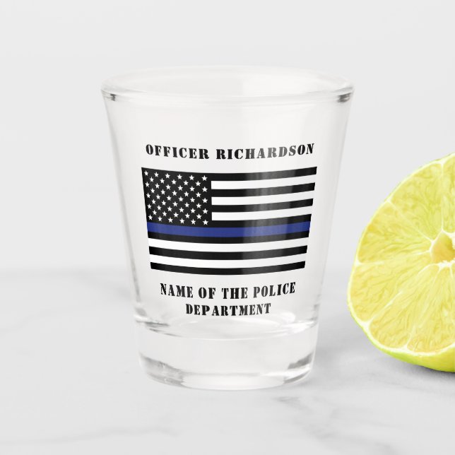 Verre A Shot Police de la ligne bleue mince (Devant)