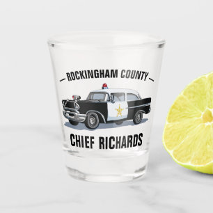 Verre A Shot Police vintage Nom du véhicule