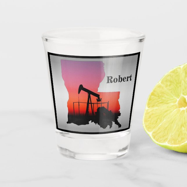 Verre A Shot Pompe de puits d'huile Jack Louisiane forme person (Devant)